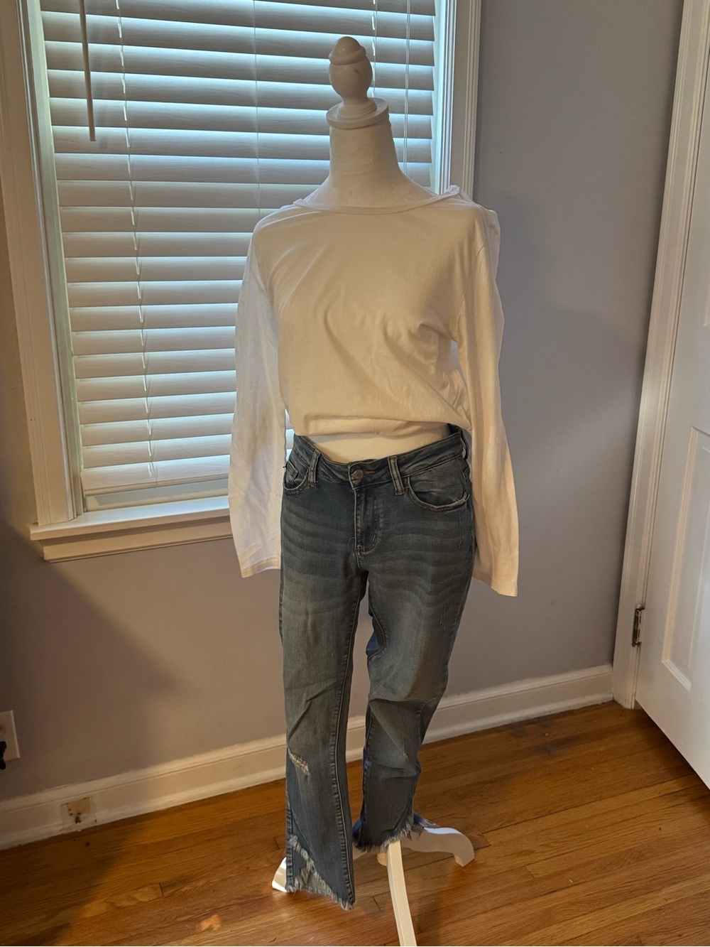 Judy Blue Light Blue Denim Jeans with Brown Leather Patch